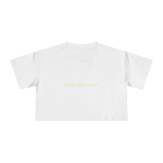 Sapphic and Unhinged — Cursive | Crop Tee