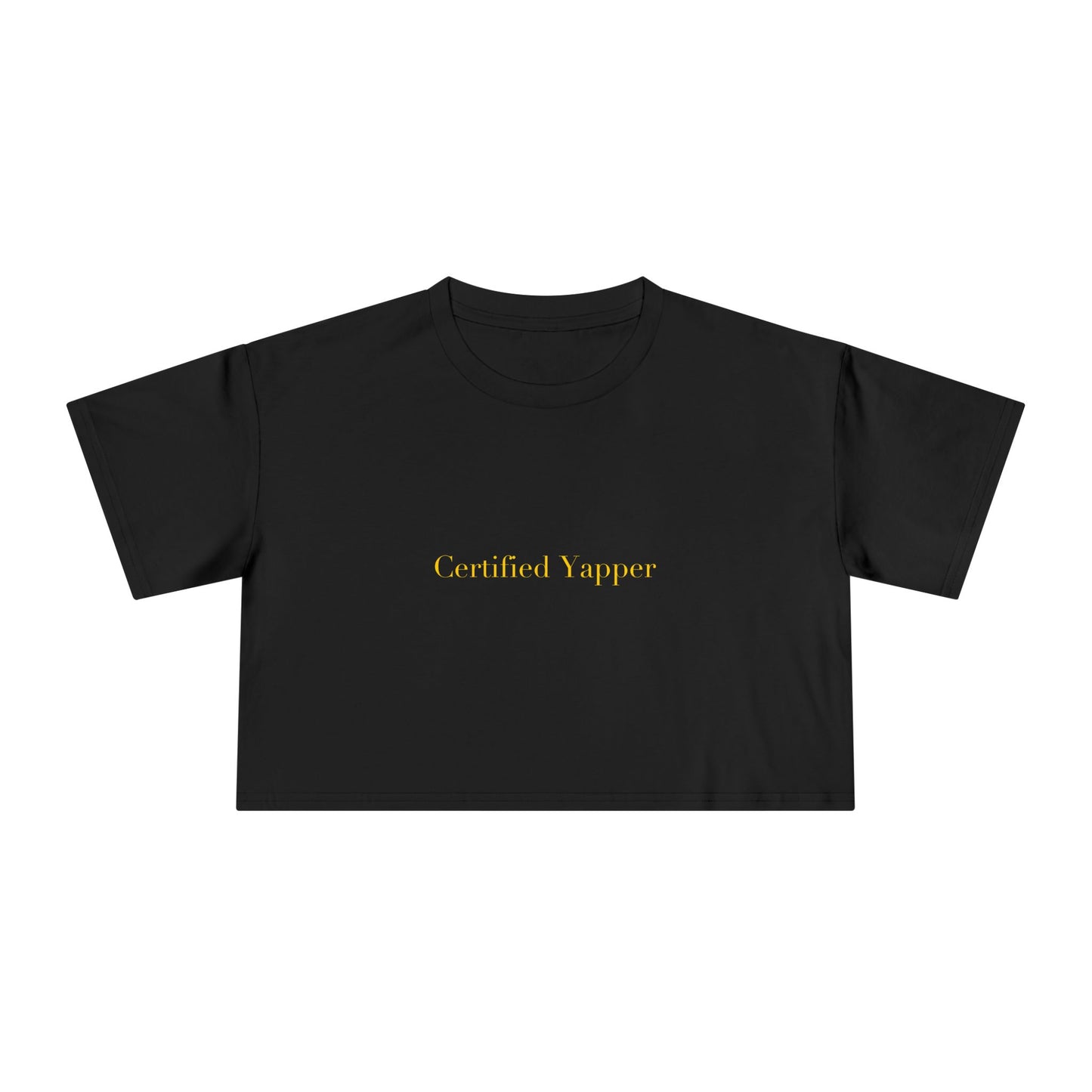 Certified Yapper — Cursive | Crop Tee