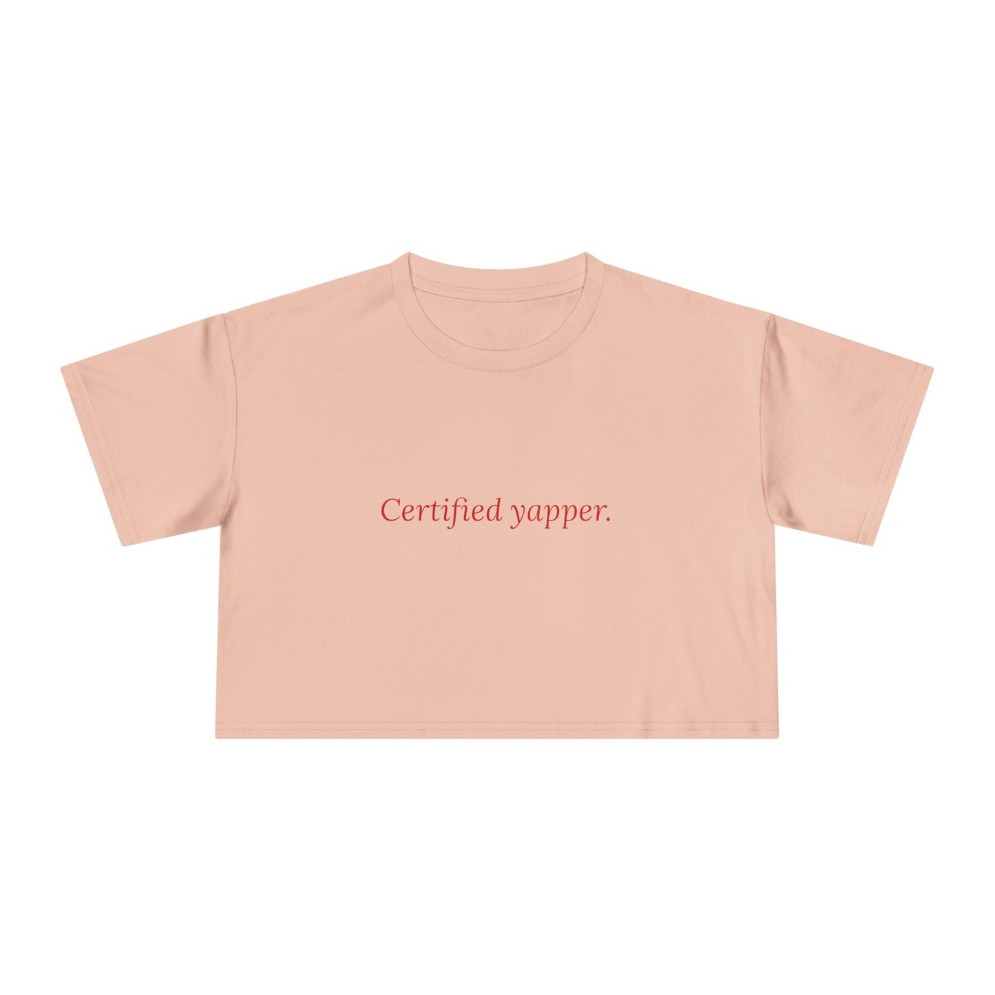 Certified Yapper — Cursive | Women's Crop Tee