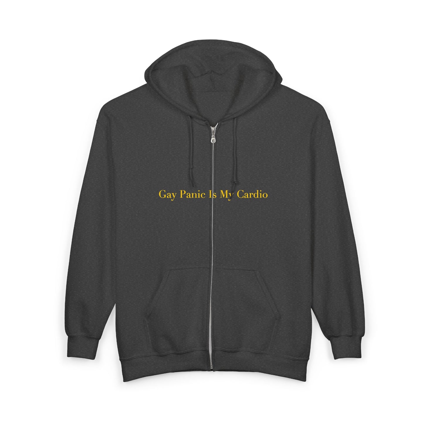 Gay Panic Is My Cardio — Cursive | Hoodie