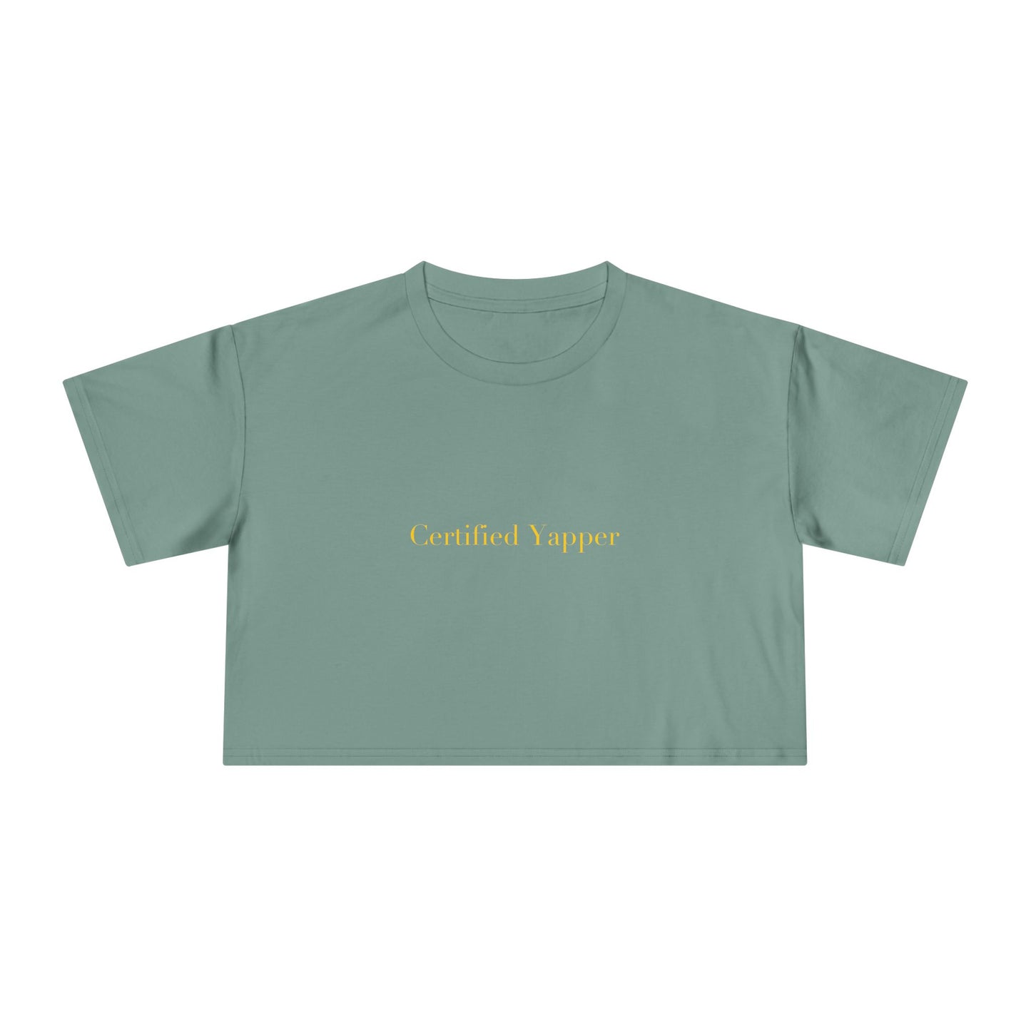 Certified Yapper — Cursive | Crop Tee
