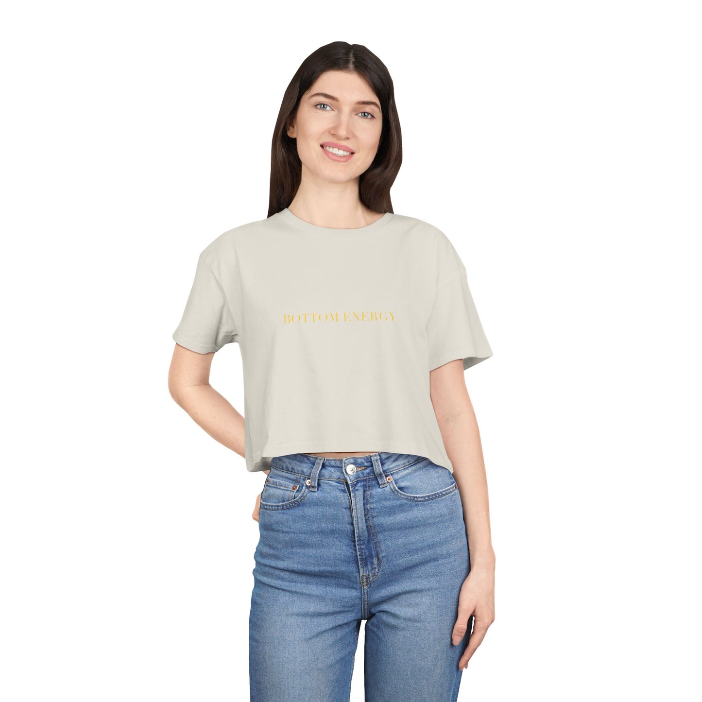 BOTTOM ENERGY — Cursive | Crop Tee