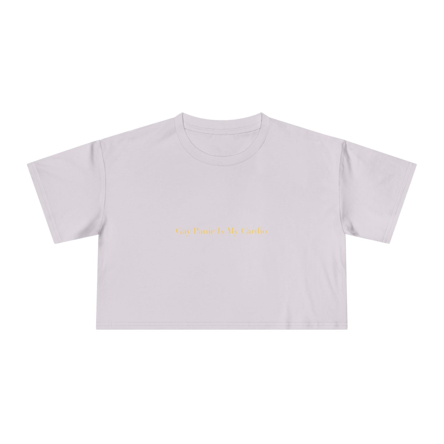 Gay Panic Is My Cardio — Cursive | Crop Tee
