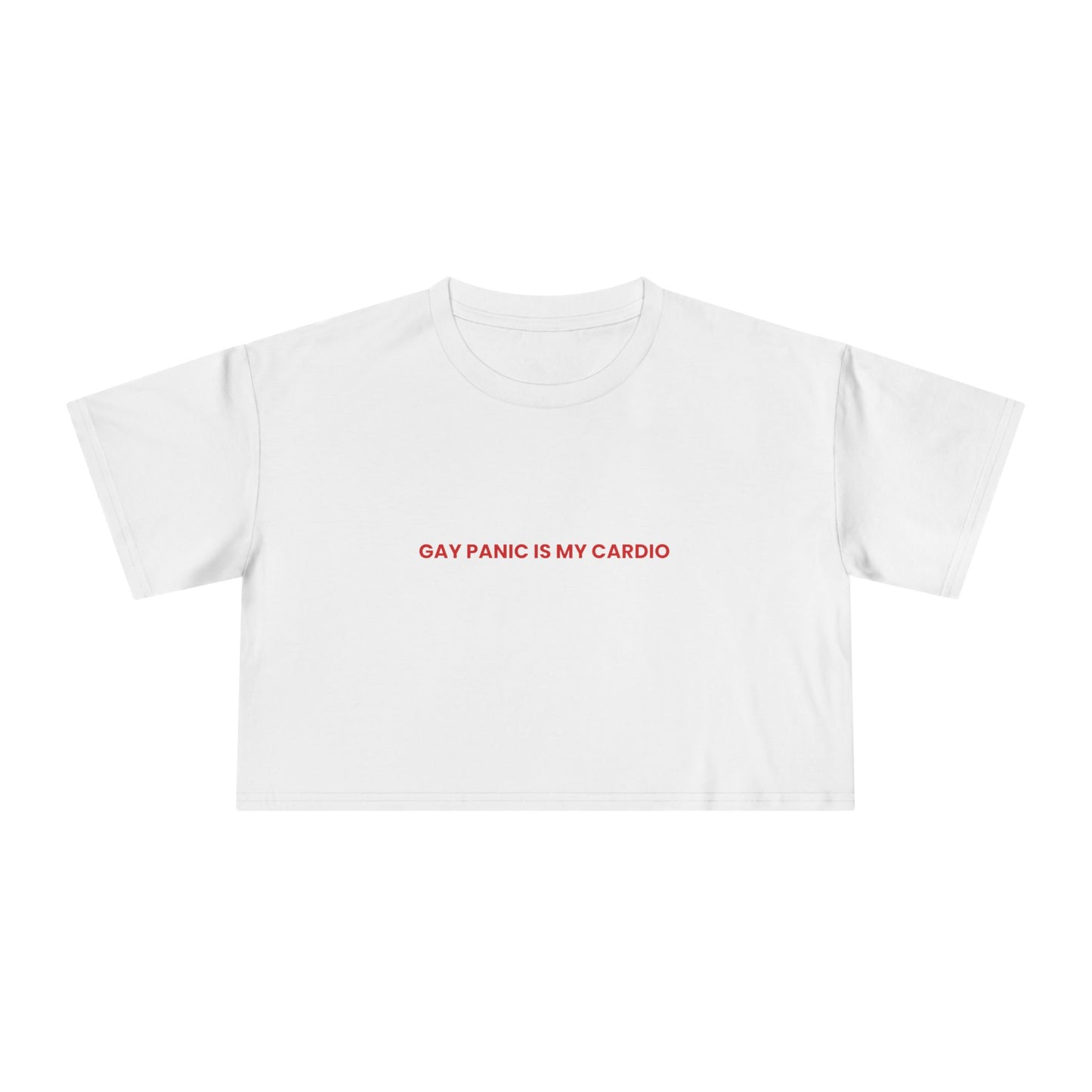 Gay Panic Is My Cardio — Bold | Women's Crop Tee