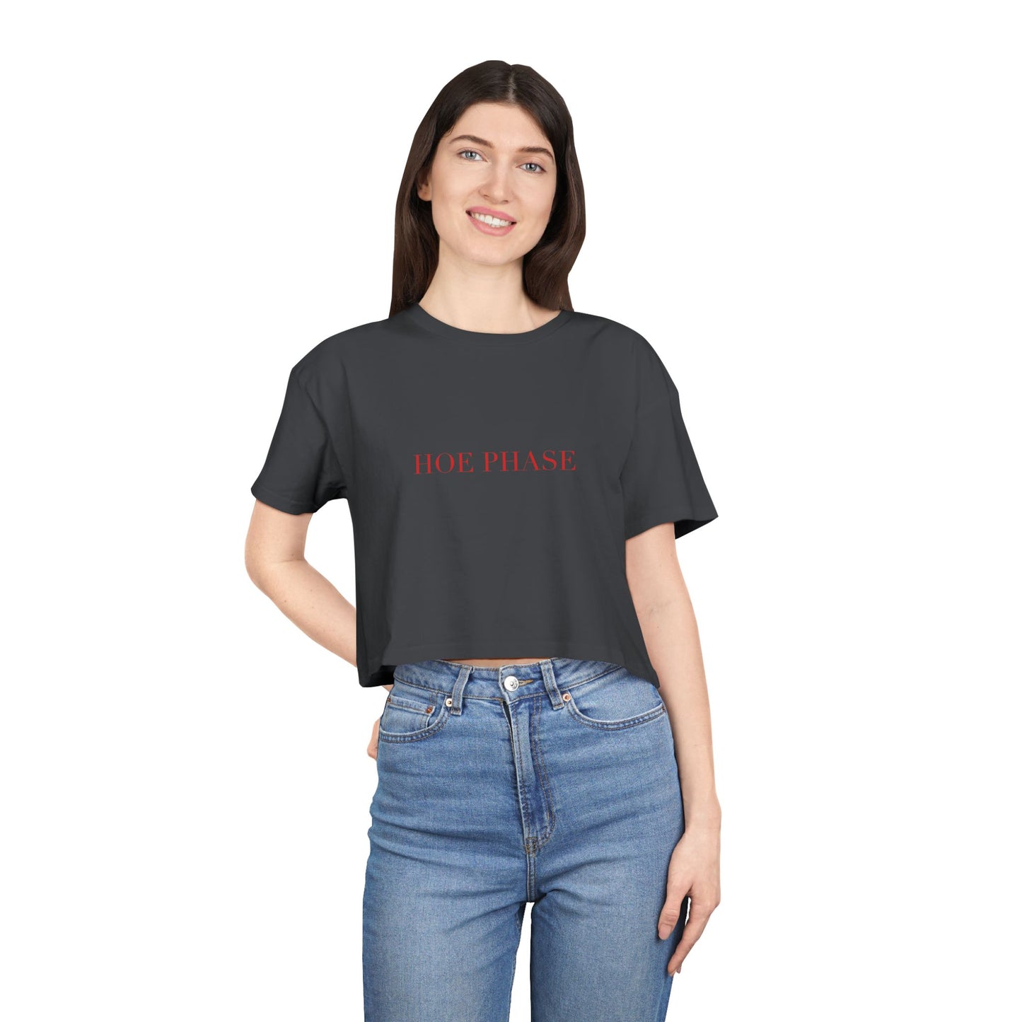 HOE PHASE — Cursive | Crop Tee