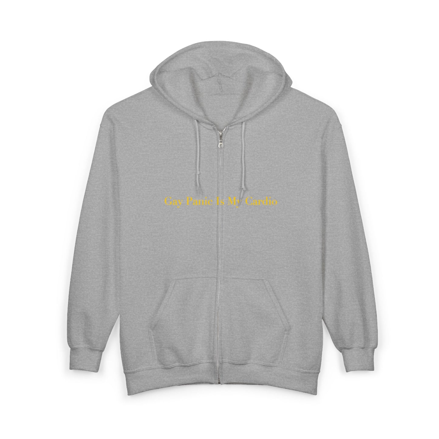 Gay Panic Is My Cardio — Cursive | Hoodie