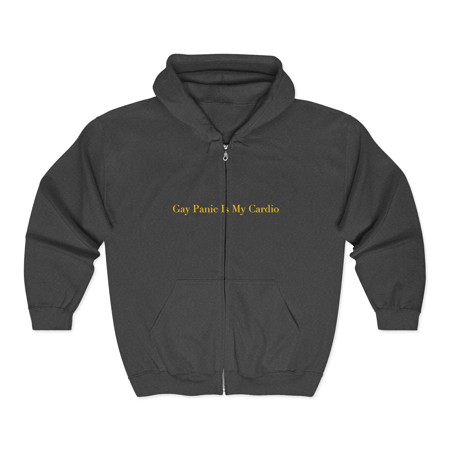 Gay Panic Is My Cardio — Cursive | Hoodie