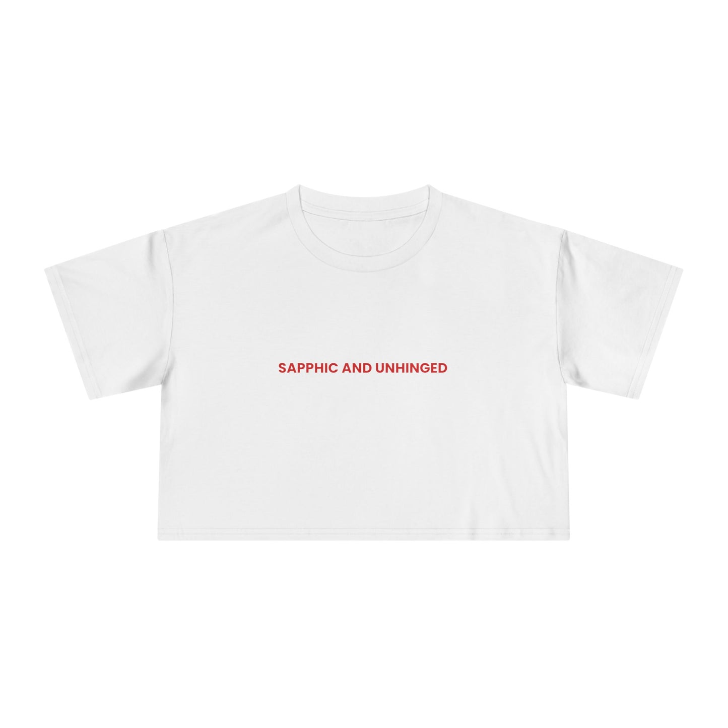 Sapphic and Unhinged — Bold | Women's Crop Tee