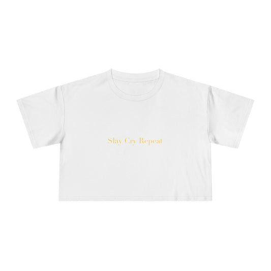 Slay Cry Repeat — Cursive | Crop Tee